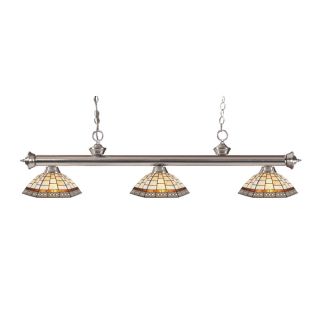 lite 3 light Riviera Brushed Nickel Multi Colored Tiffany style