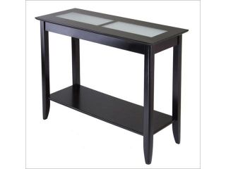 Espresso Syrah Console Hall Table with Frosted Glass