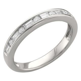 CT T.W. Baguette and Round Cut Diamond Wedding Band 14K White Gold
