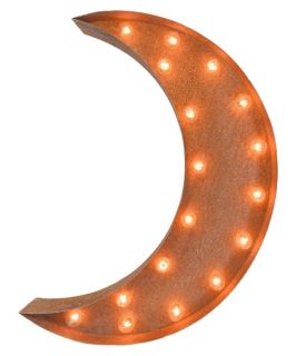 Iconics Rusted Crescent Moon Marquee Light
