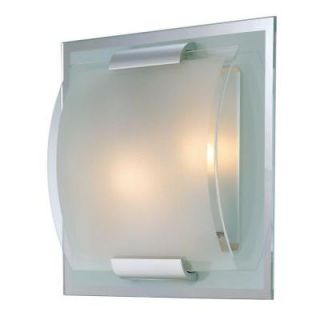 Illumine Reva 2 Light Polished Steel Sconce with Clear and Frosted Glass CLI LS 16105