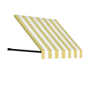 Awntech 76.5 in Wide x 24 in Projection Yellow/White Stripe Open Slope Window/Door Awning