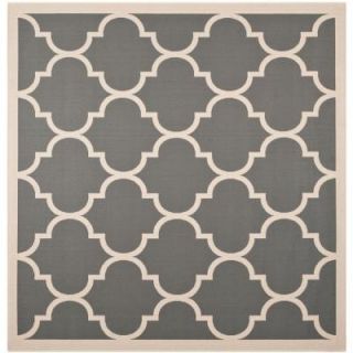 Safavieh Courtyard Anthracite/Beige 7 ft. 10 in. x 7 ft. 10 in. Square Indoor/Outdoor Area Rug CY6914 246 8SQ