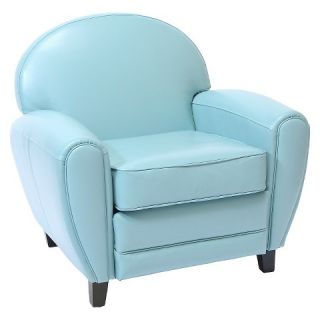 Oversized Teal Blue Leather Club Chair   Christopher Knight Home