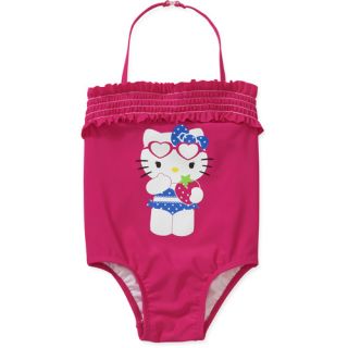 Hello Kitty Baby Girls' One Piece Flower Print Swimsuit