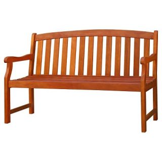 Vifah Outdoor 2 Seater Wood Bench   Brown