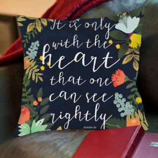 It Is Only With The Heart Cotton Throw Pillow by Americanflat