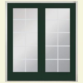 Masonite 72 in. x 80 in. Conifer Prehung Right Hand Inswing 10 Lite Fiberglass Patio Door with No Brickmold 38588