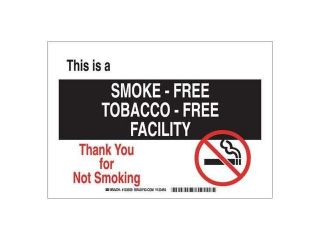 BRADY 123930 No Smoking Sign,10 x 14In,Blk and Rd/Wht