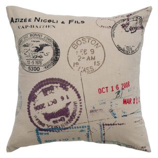 Rizzy Home Postage Stamp Natural Decorative Throw Pillow