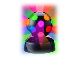 Four Inch Rotating Disco Ball with Multiple Colors On Black Base