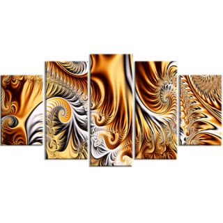 Design Art Gold/Silver Ribbons 5 Piece Graphic Art on Wrapped Canvas