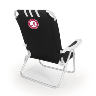 Picnic Time Black NCAA Alabama Crimson Tide Steel Folding Beach Chair