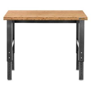 Gladiator Premier Series 42 in. H x 48 in. W x 25 in. D Bamboo Top Adjustable Height Workbench in Hammered Granite GAWB04BAZG