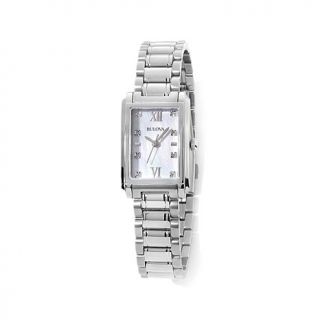 Bulova Precisionist Collection Rectangular Case Mother of Pearl Dial with Clear   7734778
