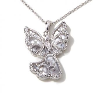 Michael Anthony Jewelry® Mother of Pearl CZ "Angel" Sterling Silver Pendant   7904439
