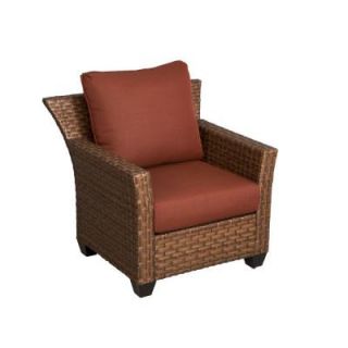 Hampton Bay Tobago Patio Lounge Chair with Burgundy Cushions 151 101 LC
