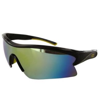 Vuarnet Extreme Unisex VE 7002 Wrap Polarized Sunglasses, Shiny Black/Yellow