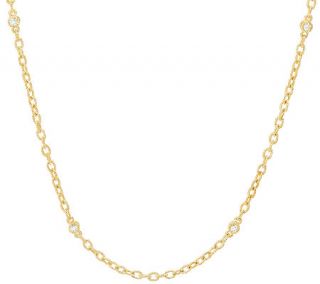 Judith Ripka 14K Clad 18 Textured Link Toggle Necklace —