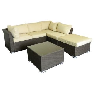 the Hom Jicaro 5 piece Outdoor Wicker Sectional Sofa Set
