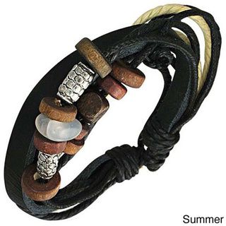 Leather and Wood Summer Solstice Bracelet