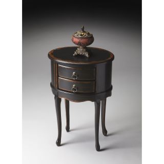 Butler Oval Side Table   Midnight Rose