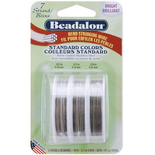 Beadalon Bright Bead Stringing Wire 7 Strand Variety Pack (30 feet)