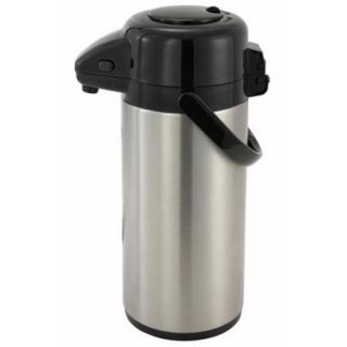 Winco 3 liter Steel Vacuum insulated Push button Airport Coffee Server