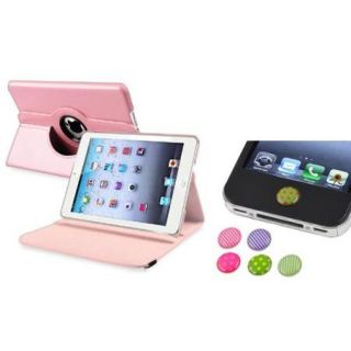 iPad Mini 3/2/1 Case, by Insten Light Pink 360 Leather Case Cover+Sticker for iPad Mini 3 2 1