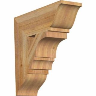 Ekena Millwork 6 in. x 20 in. x 20 in. Western Red Cedar Balboa Traditional Rough Sawn Bracket BKT06X20X20BOA01RWR