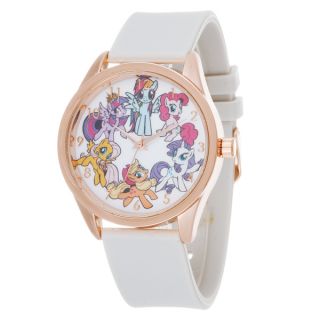 My Little Pony Girls Watch / Rose Case and White Silicone Strap