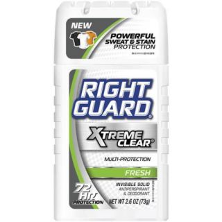 Right Guard Xtreme Clear Fresh Invisible Solid Antiperspirant & Deodorant Stick, 2.6 oz