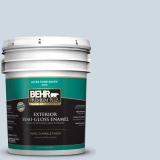 BEHR Premium Plus 5 gal. #S520 1 Pale Cornflower Semi Gloss Enamel Exterior Paint 505005