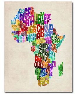 Michael Tompsett Africa Text Map Canvas Art   Wall Art