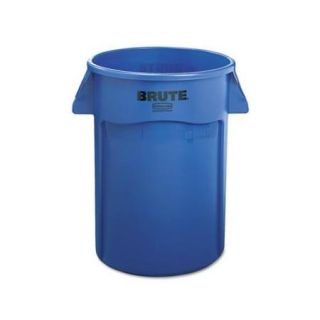 Rubbermaid Brute 44 gallon Waste Containers   44 Gal Capacity   Round   31.5" Height   24" Diameter   Blue (264360be)