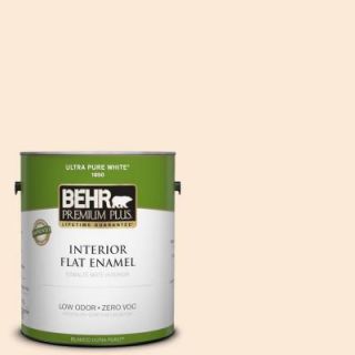 BEHR Premium Plus 1 gal. #270A 1 Peach Fade Zero VOC Flat Enamel Interior Paint DISCONTINUED 185001