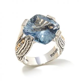 Bali Designs by Robert Manse 9ct Aqua Blue Quartz 2 Tone Sterling Silver Ring   7971164