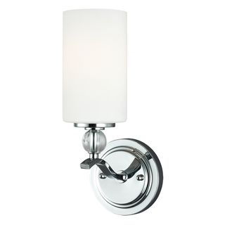 Englehorn 1 light Chrome/ Etched Glass Wall Sconce