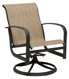 Woodard Fremont Sling Swivel Rocker Dining Arm Chair