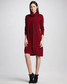 Cardigan & Turtleneck Cashmere Dress Set