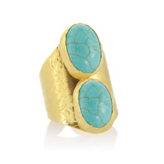American Coin Treasures 24k Gold Howlite Cab Turquoise Color Cigar