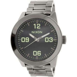 Nixon Mens Corporal A3461885 Gunmetal Stainless Steel Quartz Watch