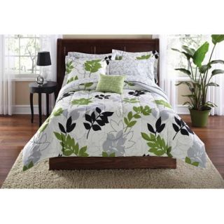 Mainstays Botanical Leaf Bed in a Bag Coordinated Bedding Set