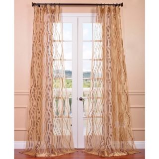 EFF Cleopatra Gold Embroidered Sheer Curtain Panel