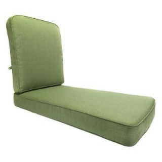 Hampton Bay Clairborne Solid Green Replacement Outdoor Chaise Cushion CLAC4CU SET