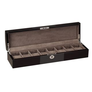 Caddy Bay Collection Black Carbon Fiber Pattern Watch Box Display Case