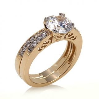 Xavier 2.28ct Absolute™ Pavé and Round 2 Piece Ring Set   7530840