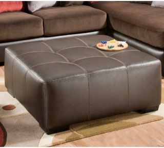 Chelsea Home Nelson Cocktail Leather Ottoman
