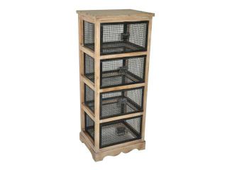 Cheungs Indoor Home Decorative Wood Cabinet With 4 Wire Drawers