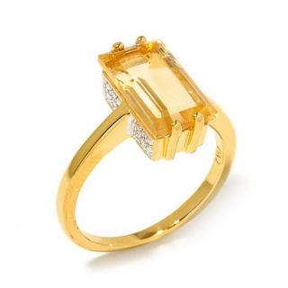 Technibond® 2.48ct Rectangle Gemstone Diamond Accented Ring   8043764